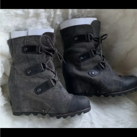 NIB Sorel Joan of Arctic Wedge Black Womens Sz 9 NEW W BOX main image 3
